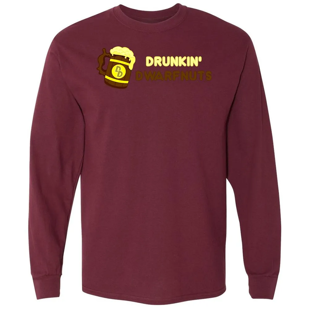 Drunkin' Dwartnuts Long Sleeve T-Shirt - Maroon - 11