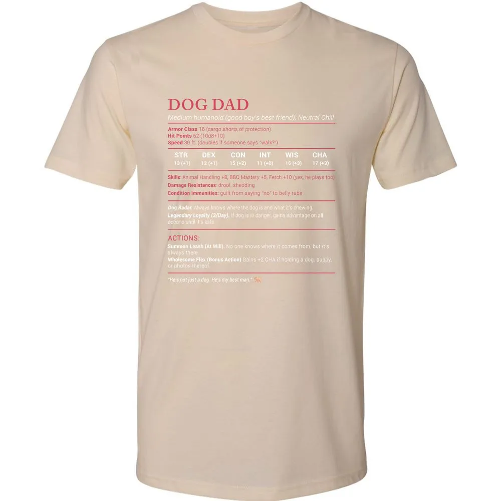 Dog Dad Stats Premium Unisex T-Shirt - Cream - 14