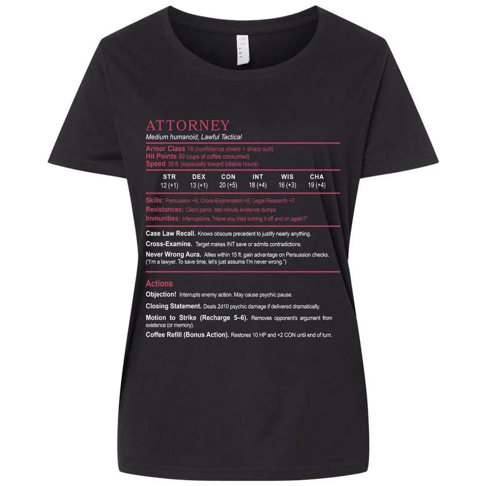 Attorney Ladies Curvy Jersey - Blended Black - 1