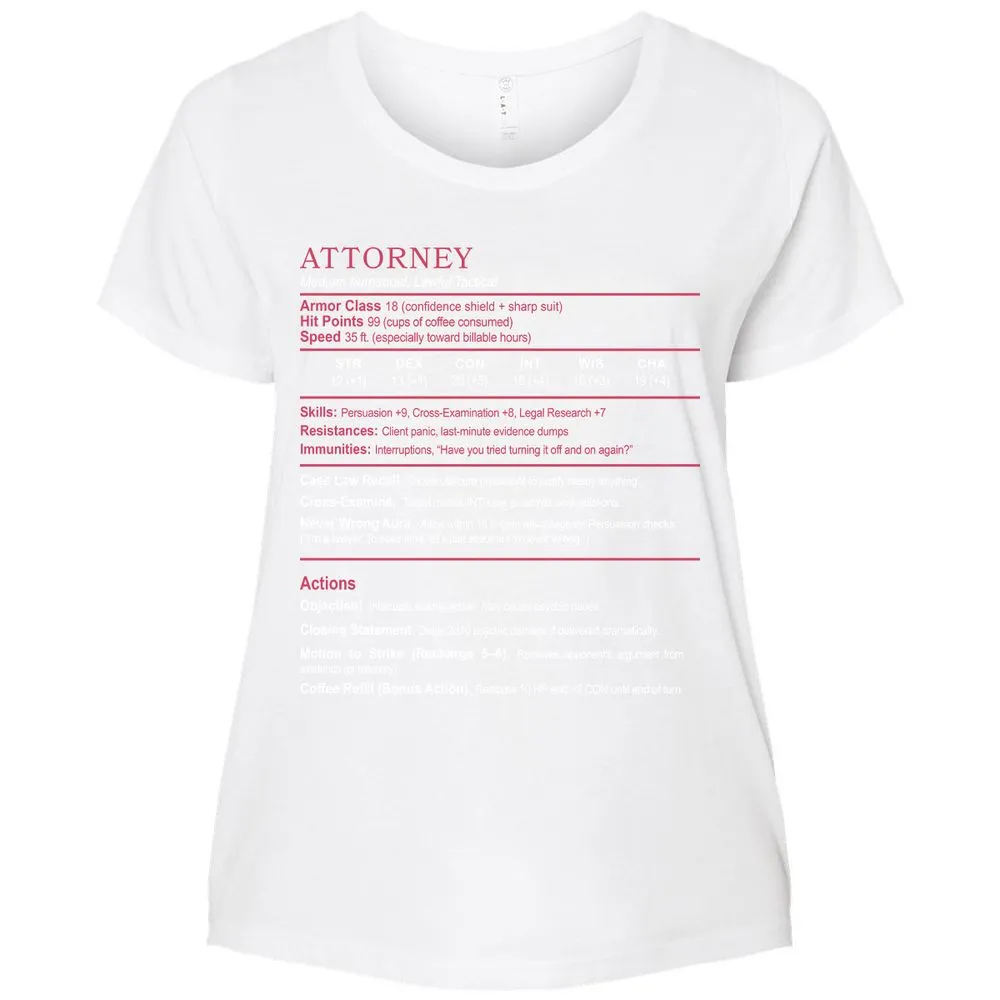 Attorney Ladies Curvy Jersey - White - 6
