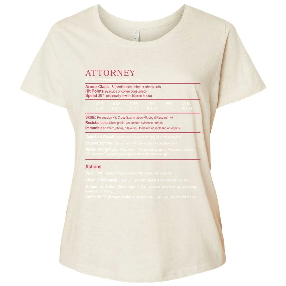 Attorney Ladies Curvy Jersey - Natural Heather - 8