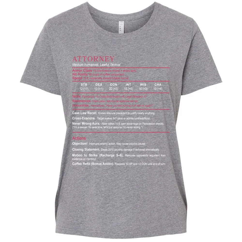 Attorney Ladies Curvy Jersey - Granite Heather - 9