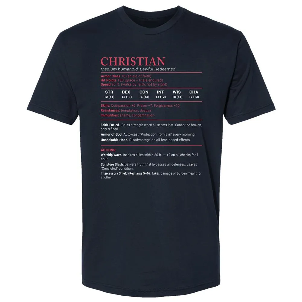 Christian Stats Premium Unisex T-Shirt - Midnight Navy - 2