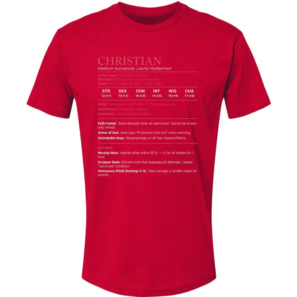 Christian Stats Premium Unisex T-Shirt - Red - 6