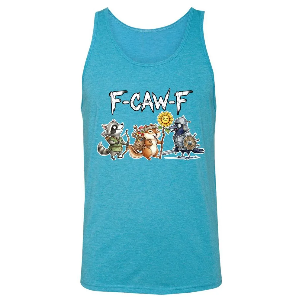 F-CAW-F Adventuring party Unisex Jersey Tank - Aqua Triblend - 3