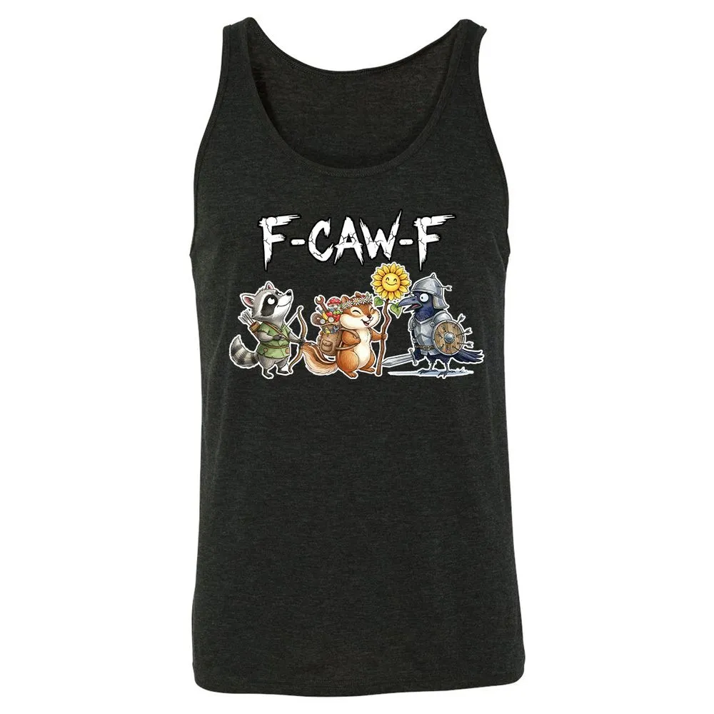 F-CAW-F Adventuring party Unisex Jersey Tank - Charcoal Black Triblend - 5
