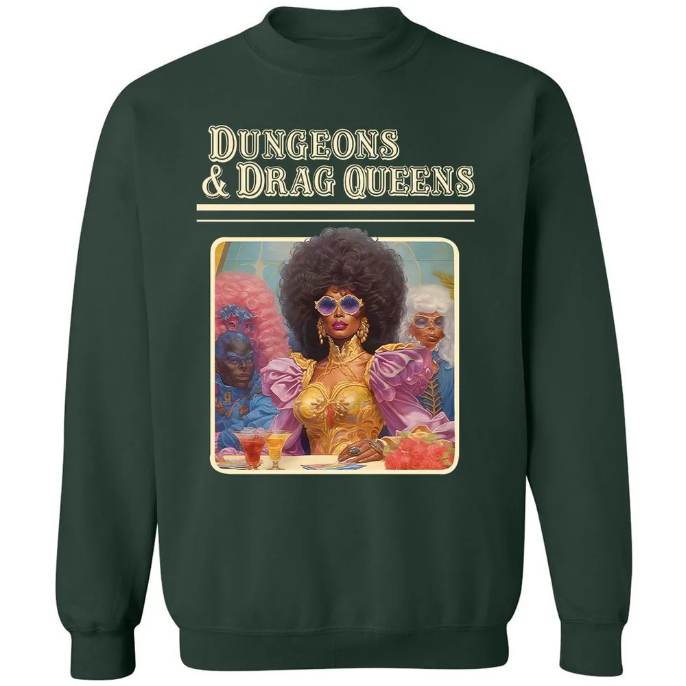 Dungeons & Drag Queens Classic Unisex Sweatshirt - Forest Green - 4