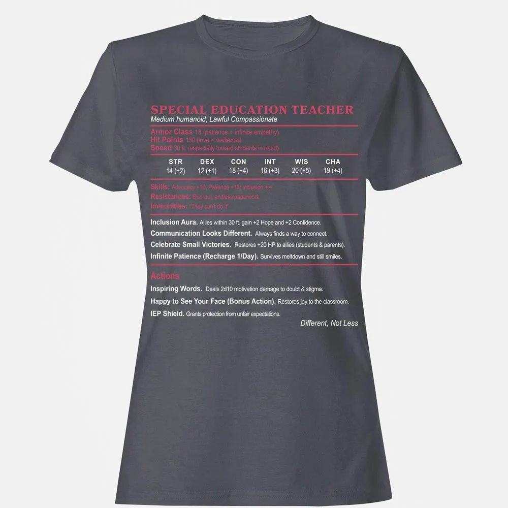 Special Education Teacher Women's T-Shirt - Dark Heather - 5
