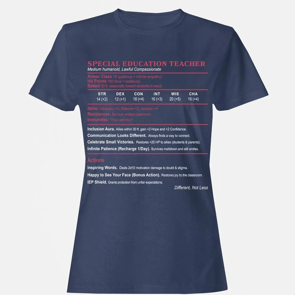Special Education Teacher Women's T-Shirt - Navy - 10