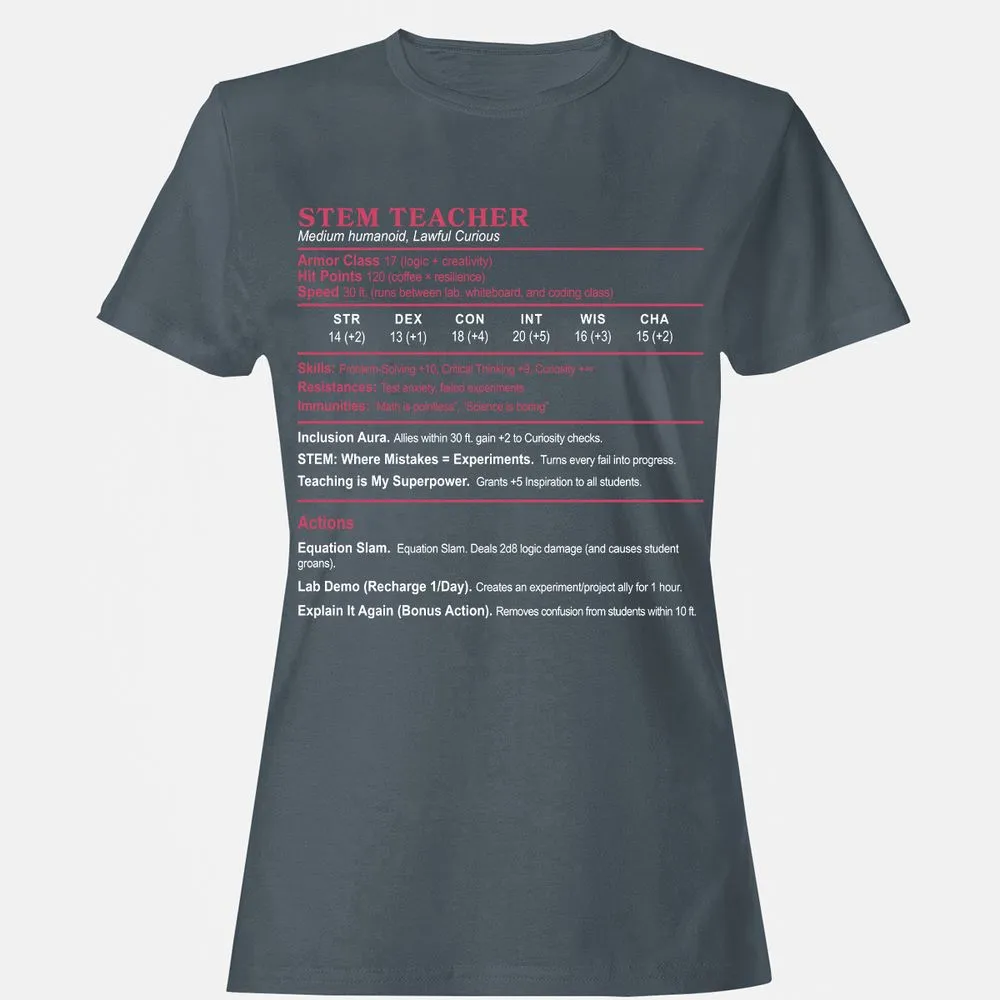 STEM TEACHER Women's T-Shirt - Charcoal - 3