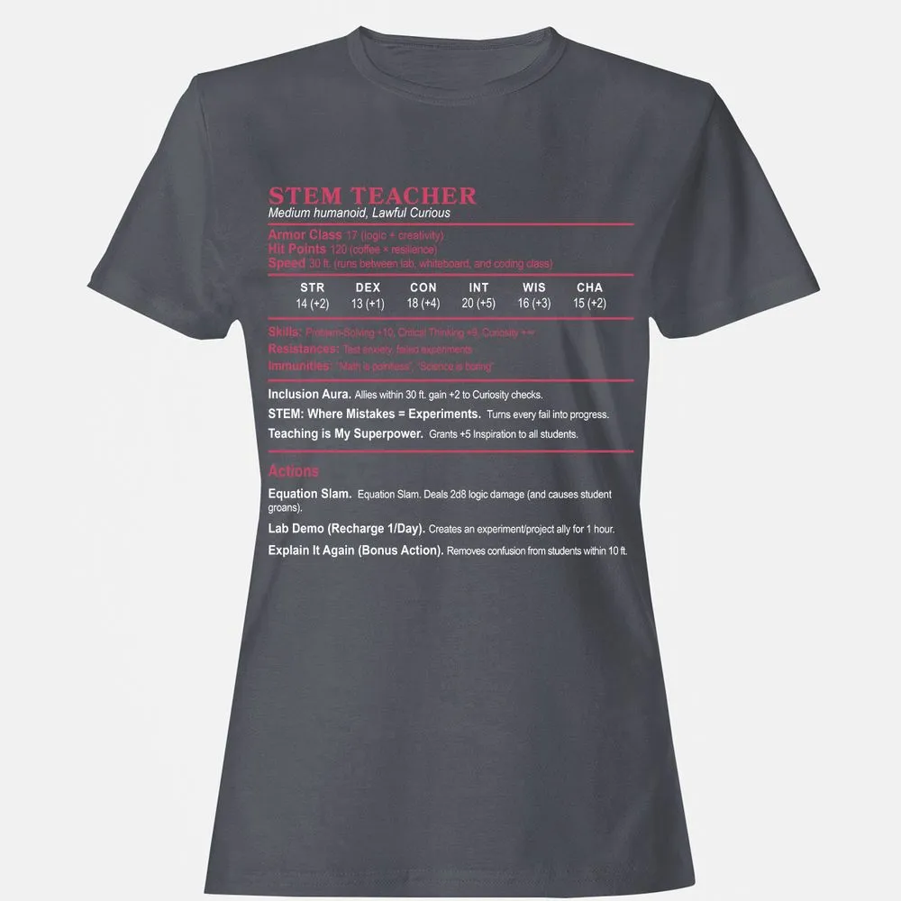STEM TEACHER Women's T-Shirt - Dark Heather - 5