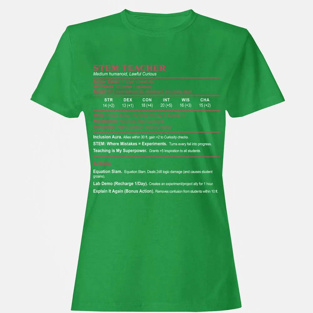 STEM TEACHER Women's T-Shirt - Irish Green - 7