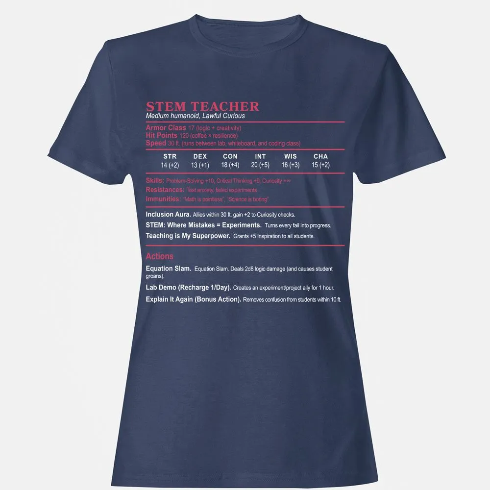 STEM TEACHER Women's T-Shirt - Navy - 10