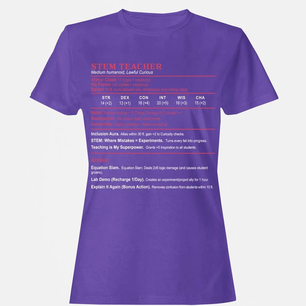 STEM TEACHER Women's T-Shirt - Purple - 12