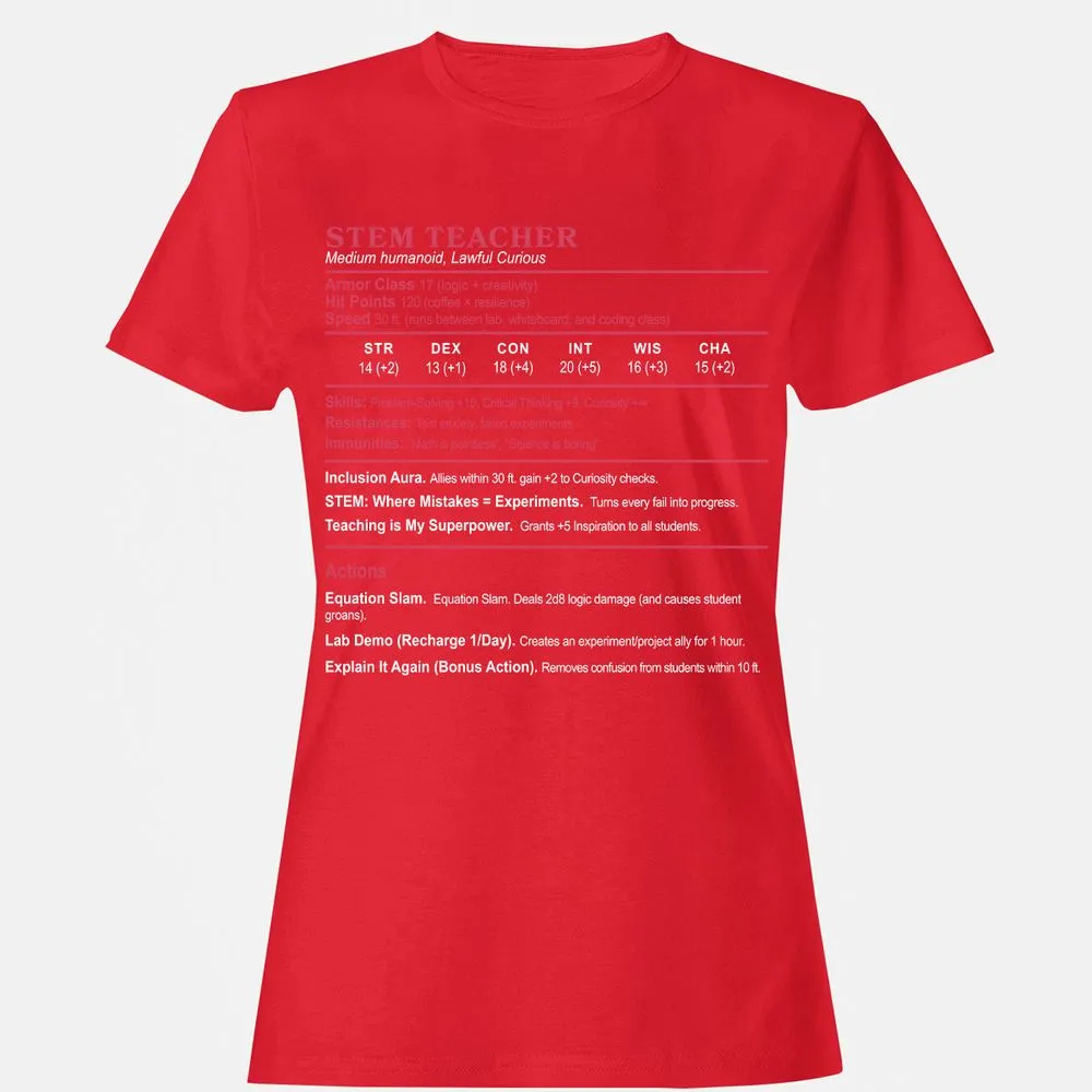 STEM TEACHER Women's T-Shirt - Red - 13