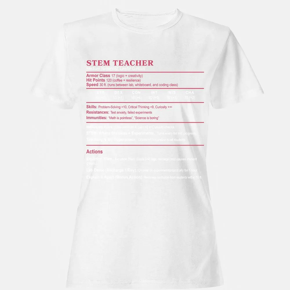 STEM TEACHER Women's T-Shirt - White - 16