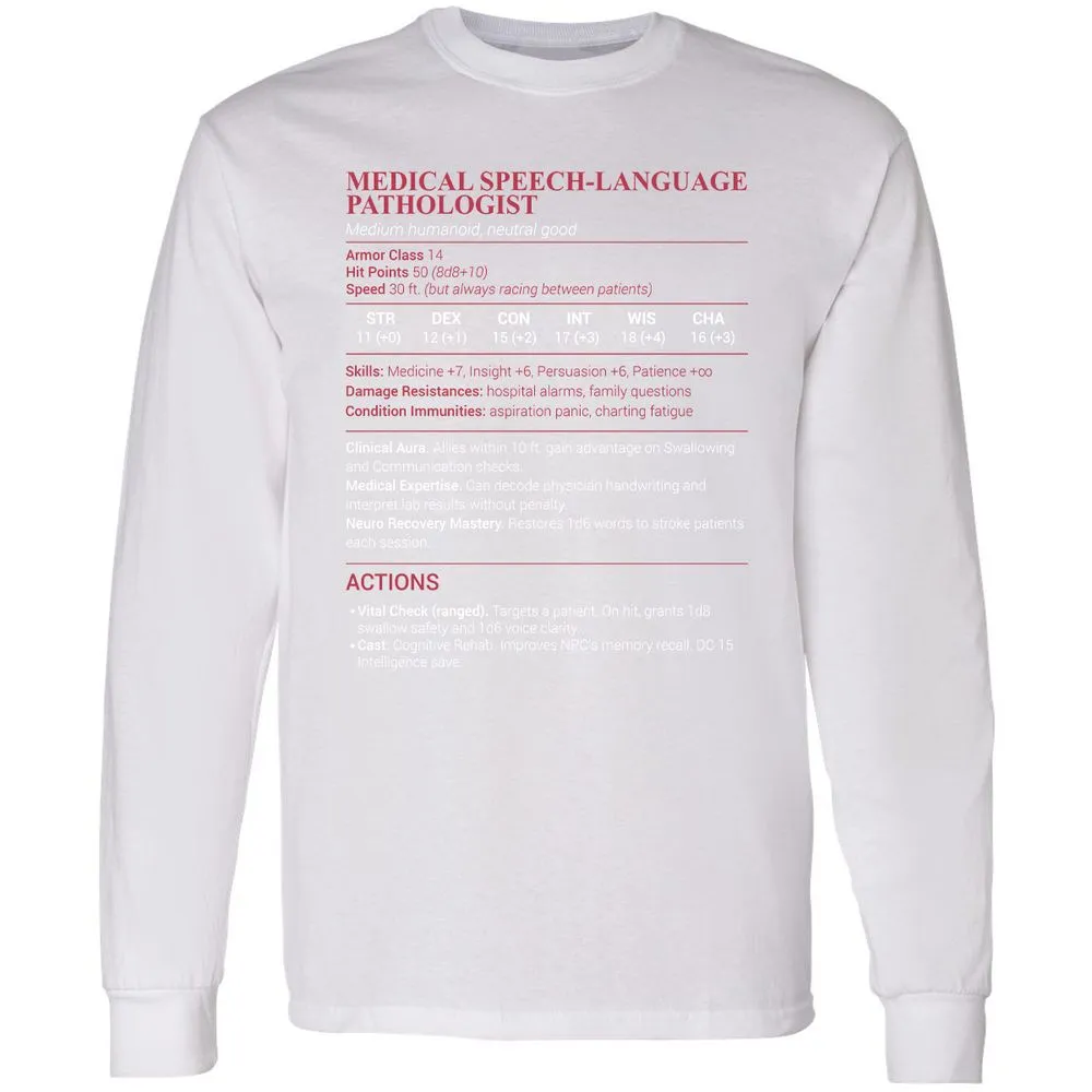 Medical SLP Long Sleeve T-Shirt - White - 5