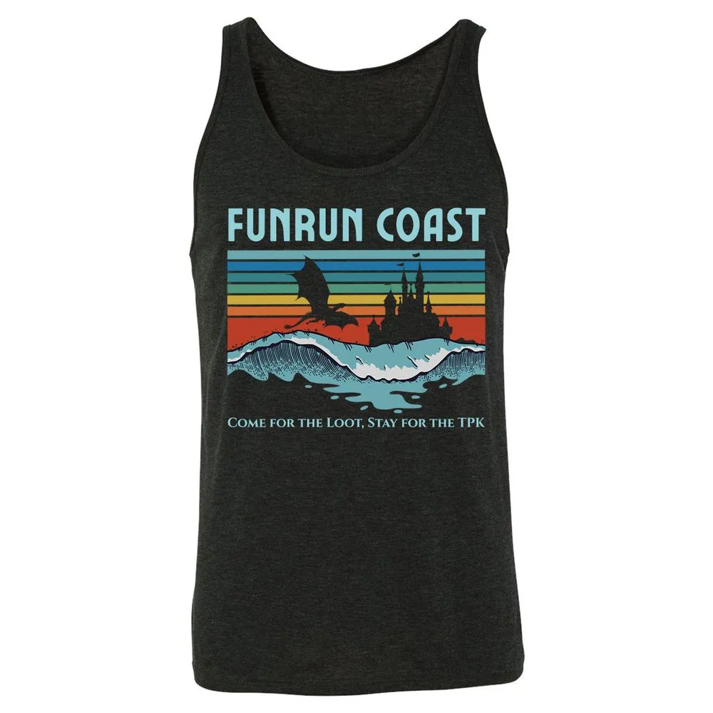 FUNRUN COAST Unisex Jersey Tank - Charcoal Black Triblend - 5