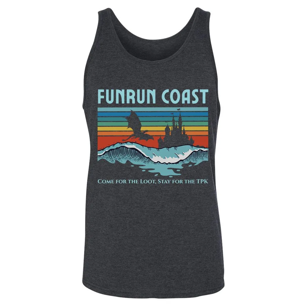 FUNRUN COAST Unisex Jersey Tank - Dark Grey Heather - 6