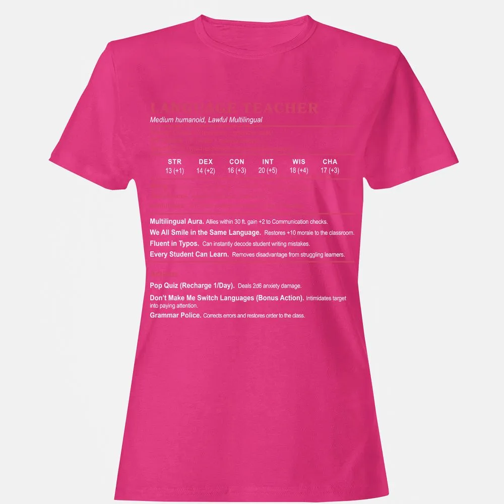 Language Teacher Women's T-Shirt - Heliconia - 6