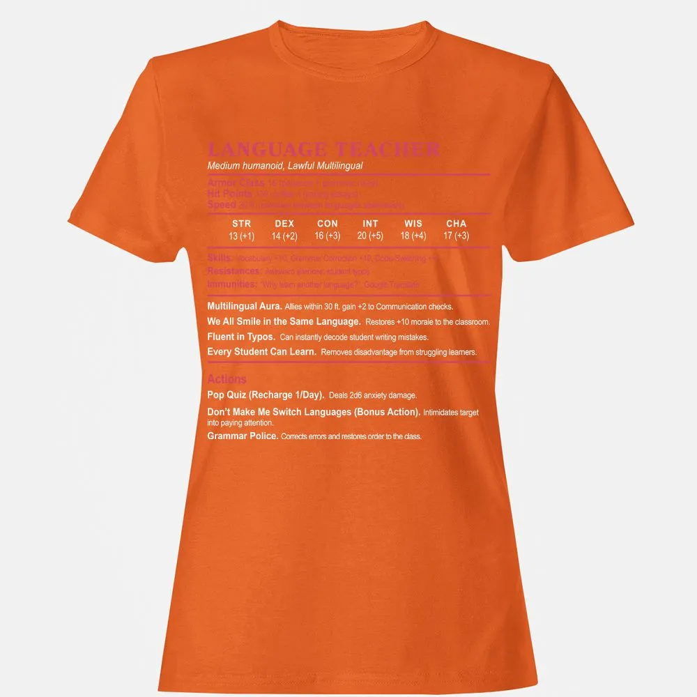 Language Teacher Women's T-Shirt - Orange - 11