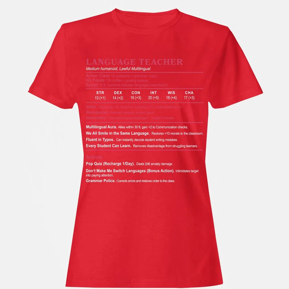 Language Teacher Women's T-Shirt - Red - 13