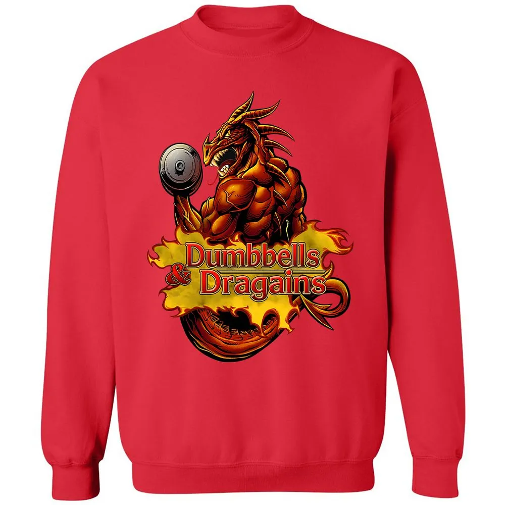 Dumbbells & Dragains Classic Unisex Sweatshirt - Red - 5