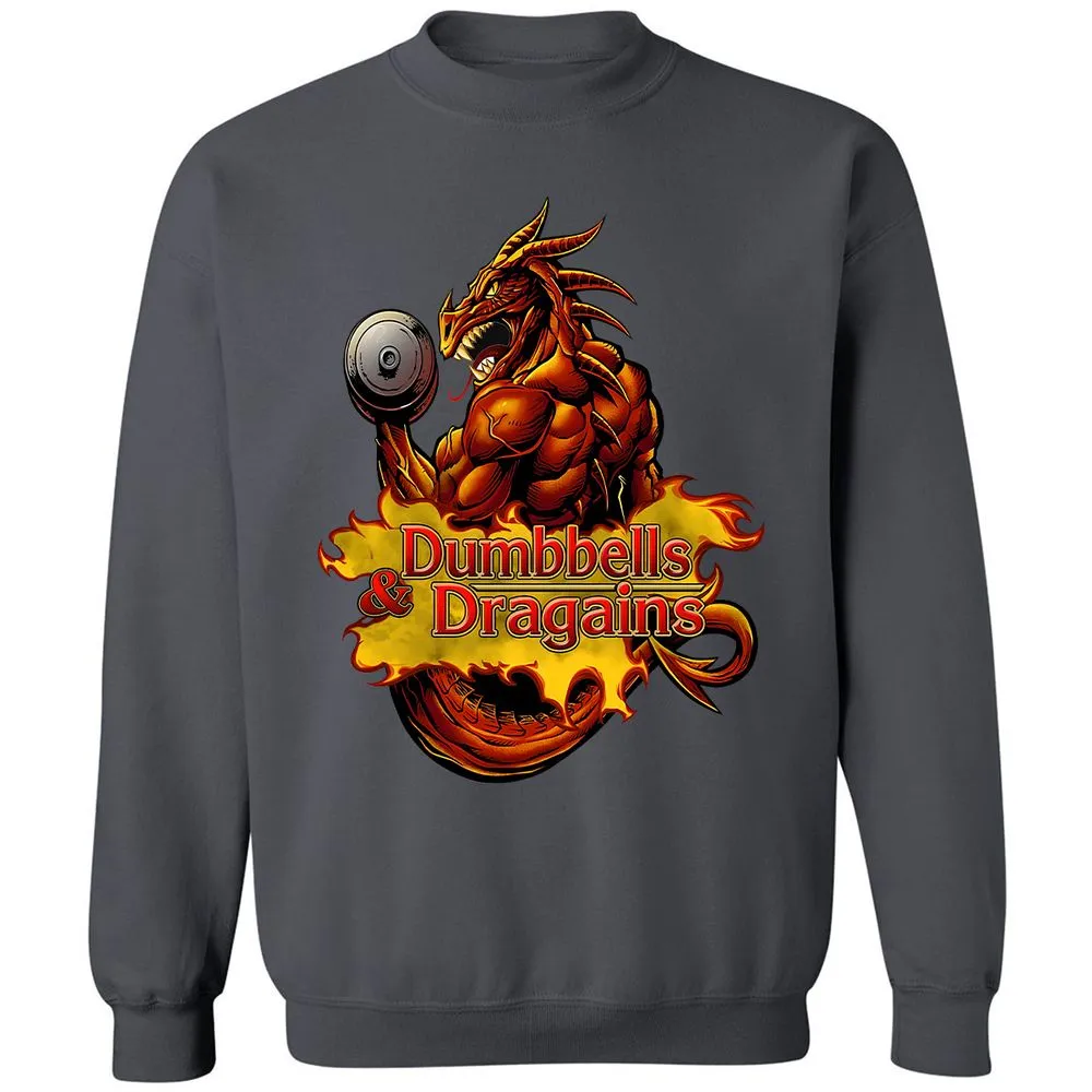 Dumbbells & Dragains Classic Unisex Sweatshirt - Charcoal - 7