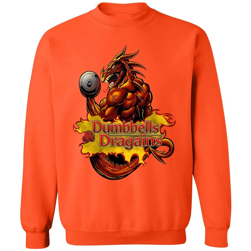 Dumbbells & Dragains Classic Unisex Sweatshirt - Orange - 10
