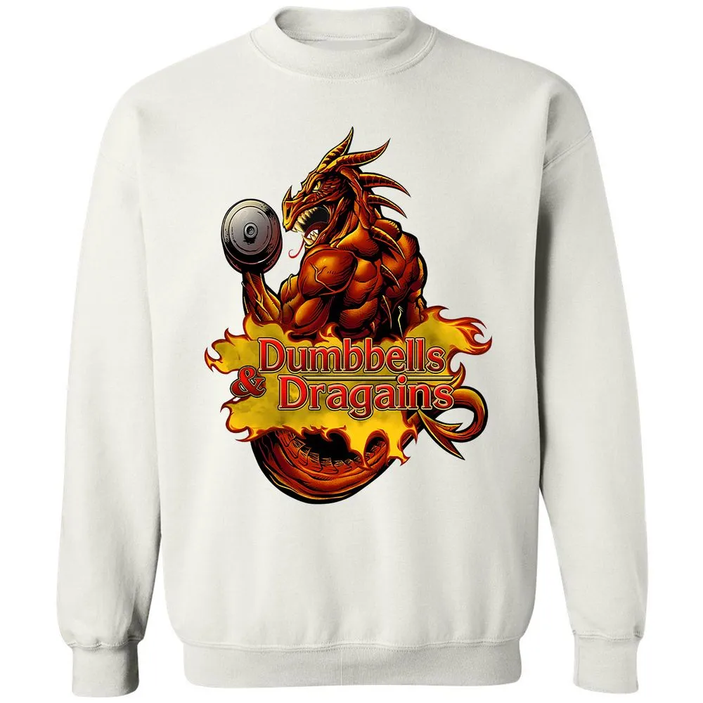Dumbbells & Dragains Classic Unisex Sweatshirt - White - 12