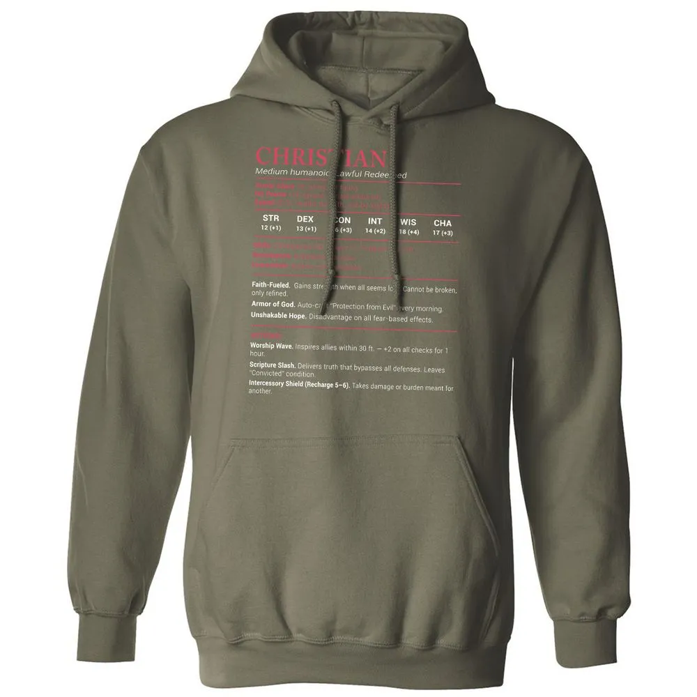 Christian Stats Classic Unisex Hoodie - Military Green - 4