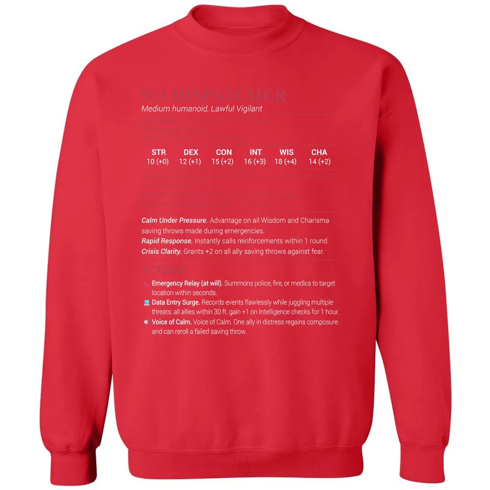 911 Dispatcher Classic Unisex Sweatshirt - Red - 5