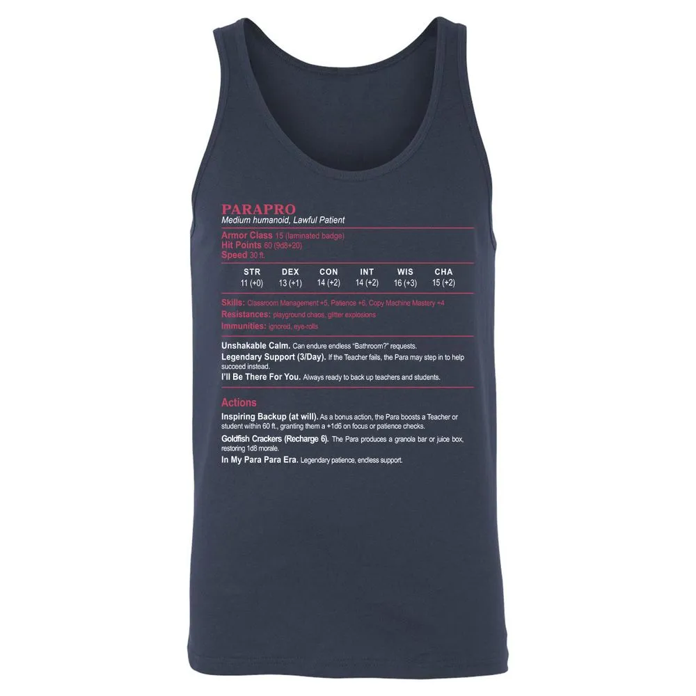 para Unisex Jersey Tank - Navy - 2