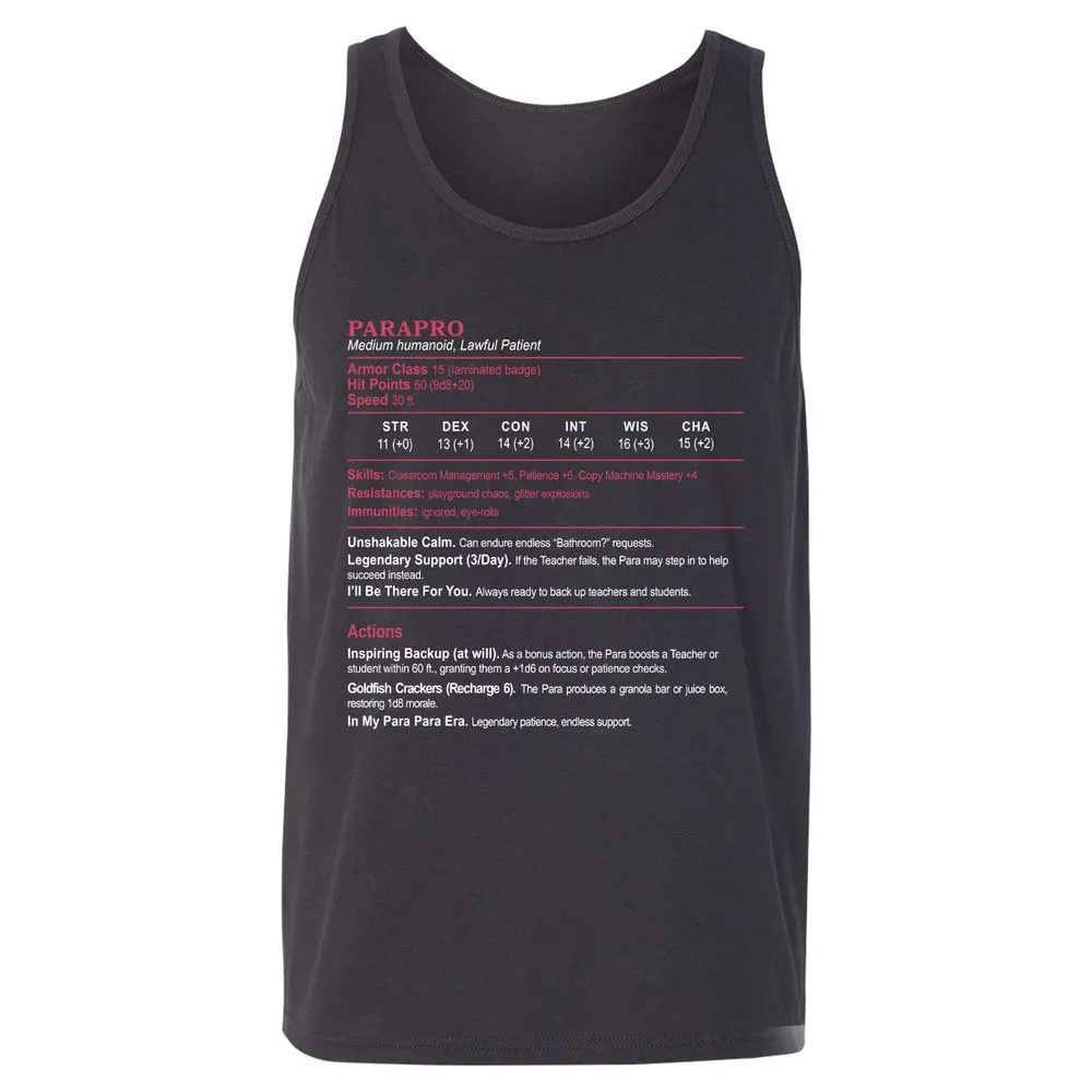 para Unisex Jersey Tank - Dark Grey - 7