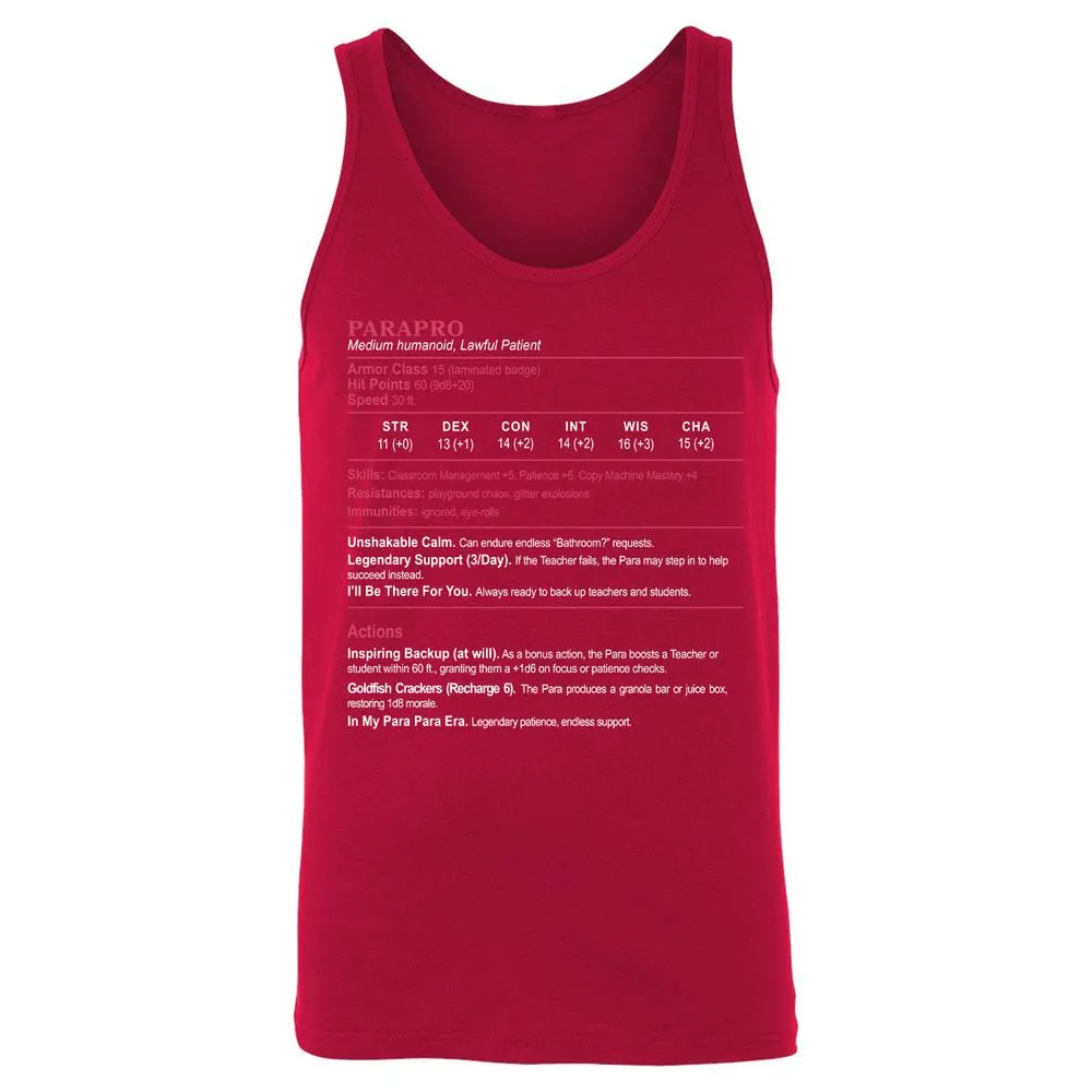 para Unisex Jersey Tank - Red - 11