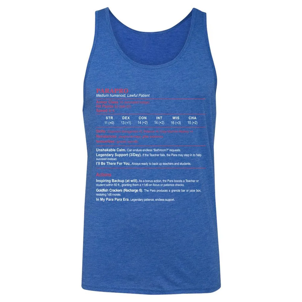 para Unisex Jersey Tank - True Royal Triblend - 12