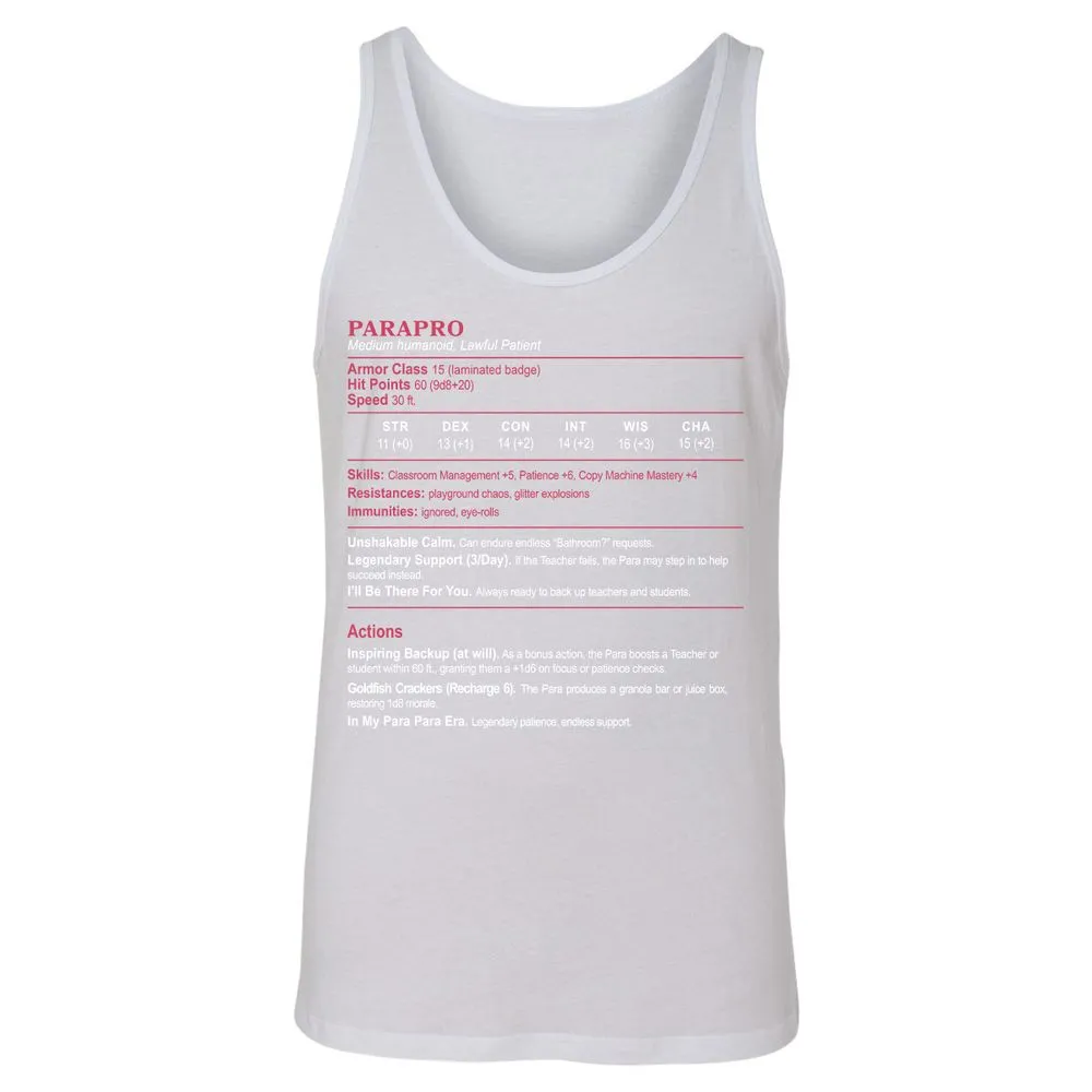 para Unisex Jersey Tank - White - 14