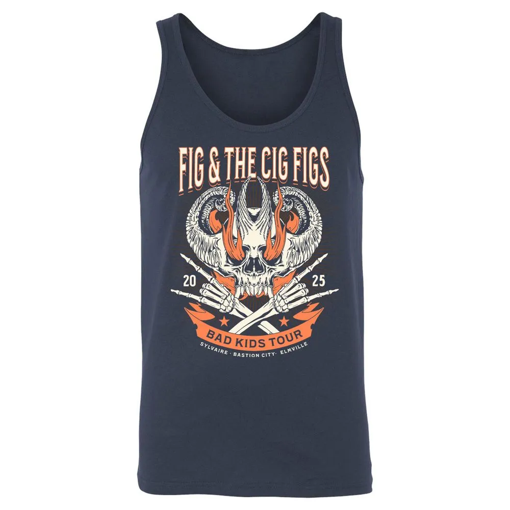 Fig and the Cig Figs, Dimension 20 Unisex Jersey Tank - Navy - 2