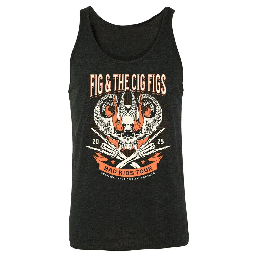 Fig and the Cig Figs, Dimension 20 Unisex Jersey Tank - Charcoal Black Triblend - 5