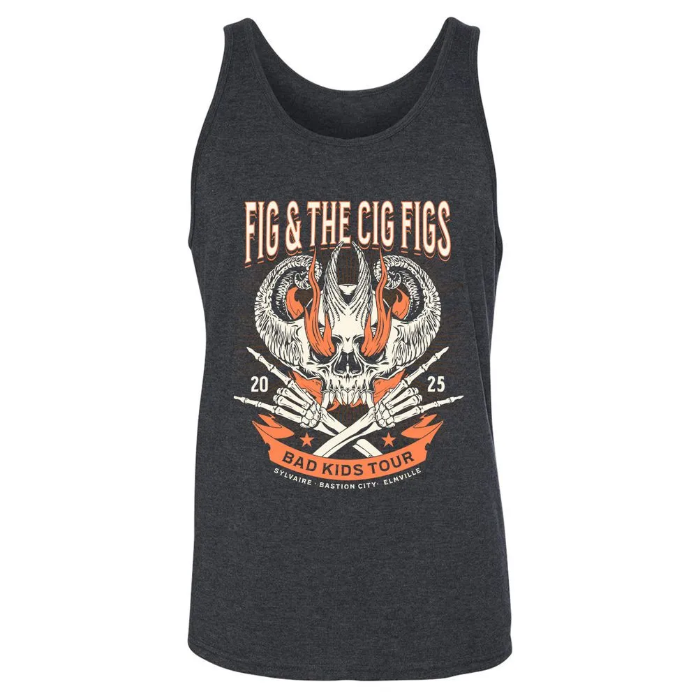 Fig and the Cig Figs, Dimension 20 Unisex Jersey Tank - Dark Grey Heather - 6