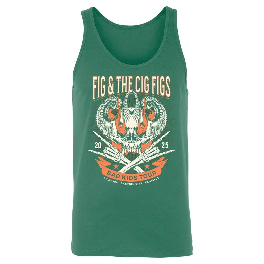 Fig and the Cig Figs, Dimension 20 Unisex Jersey Tank - Kelly - 9