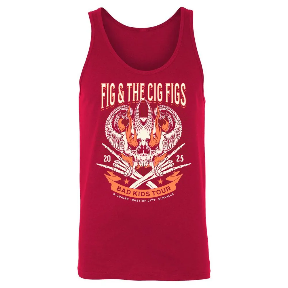 Fig and the Cig Figs, Dimension 20 Unisex Jersey Tank - Red - 11
