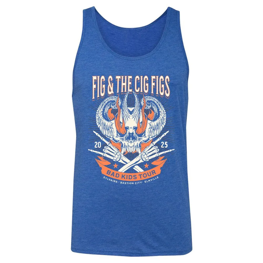 Fig and the Cig Figs, Dimension 20 Unisex Jersey Tank - True Royal Triblend - 12