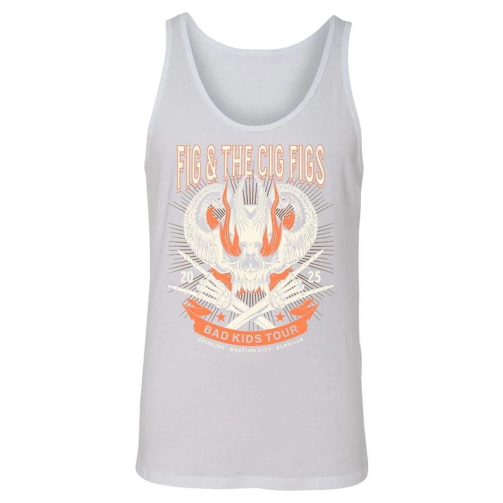 Fig and the Cig Figs, Dimension 20 Unisex Jersey Tank - White - 14