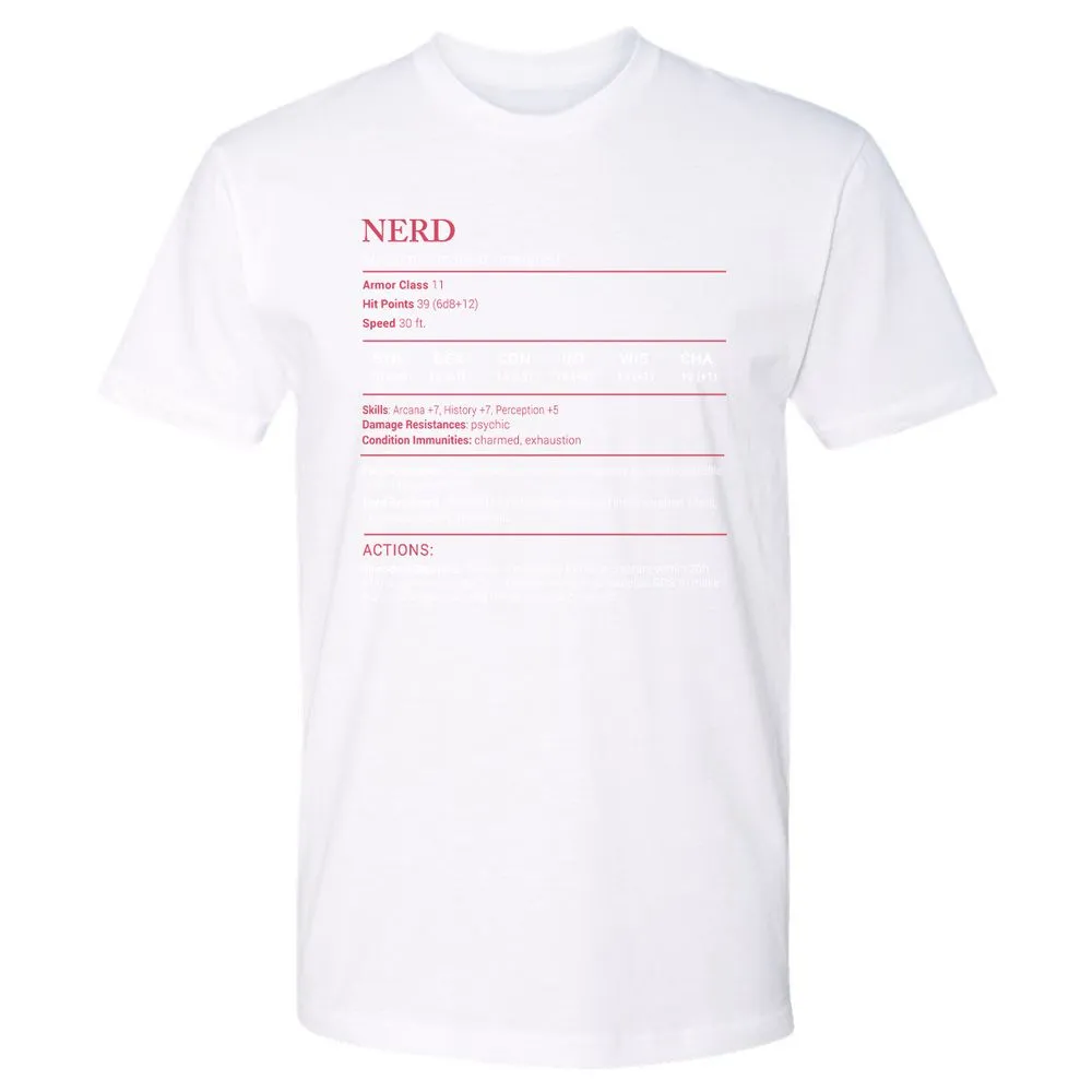 Nerd Stats Premium Unisex T-Shirt - White - 4