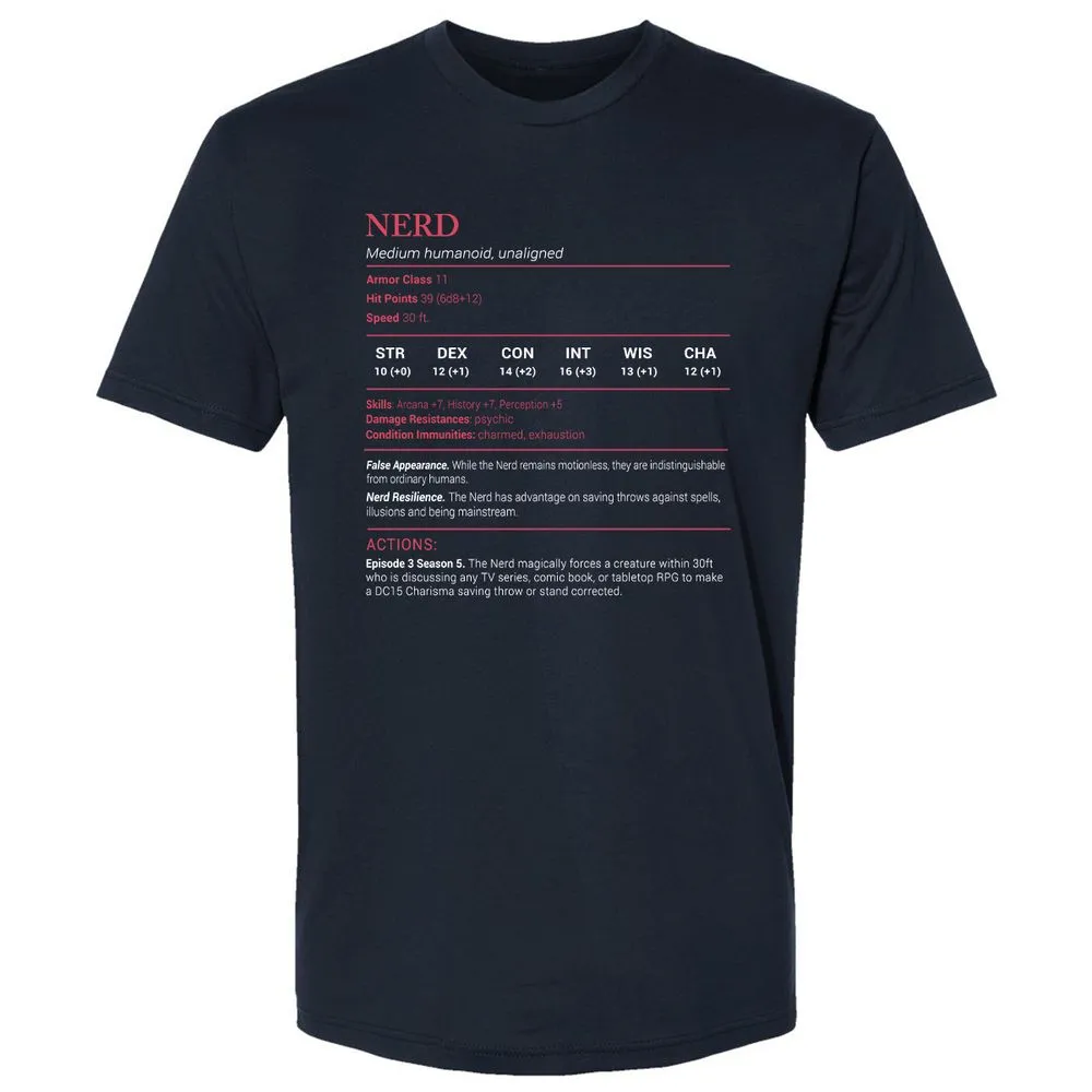 Nerd Stats Premium Unisex T-Shirt - Midnight Navy - 2