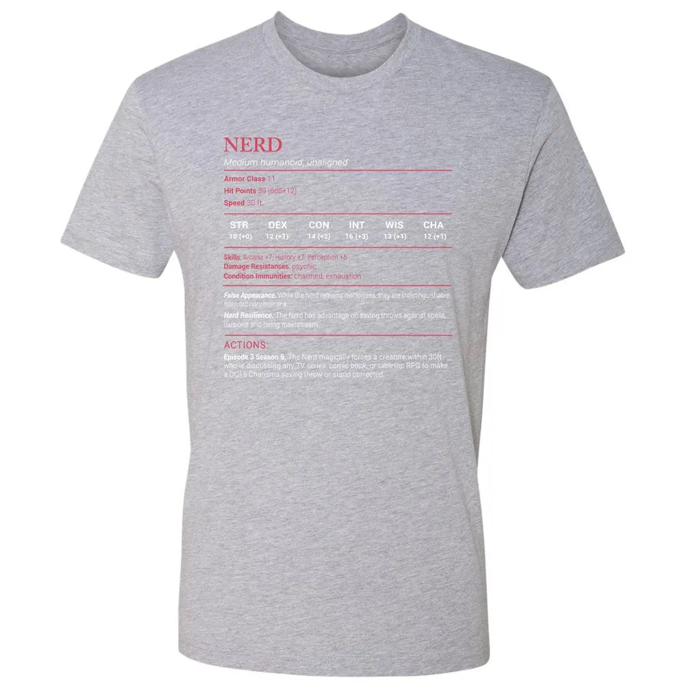 Nerd Stats Premium Unisex T-Shirt - Heather Grey - 9
