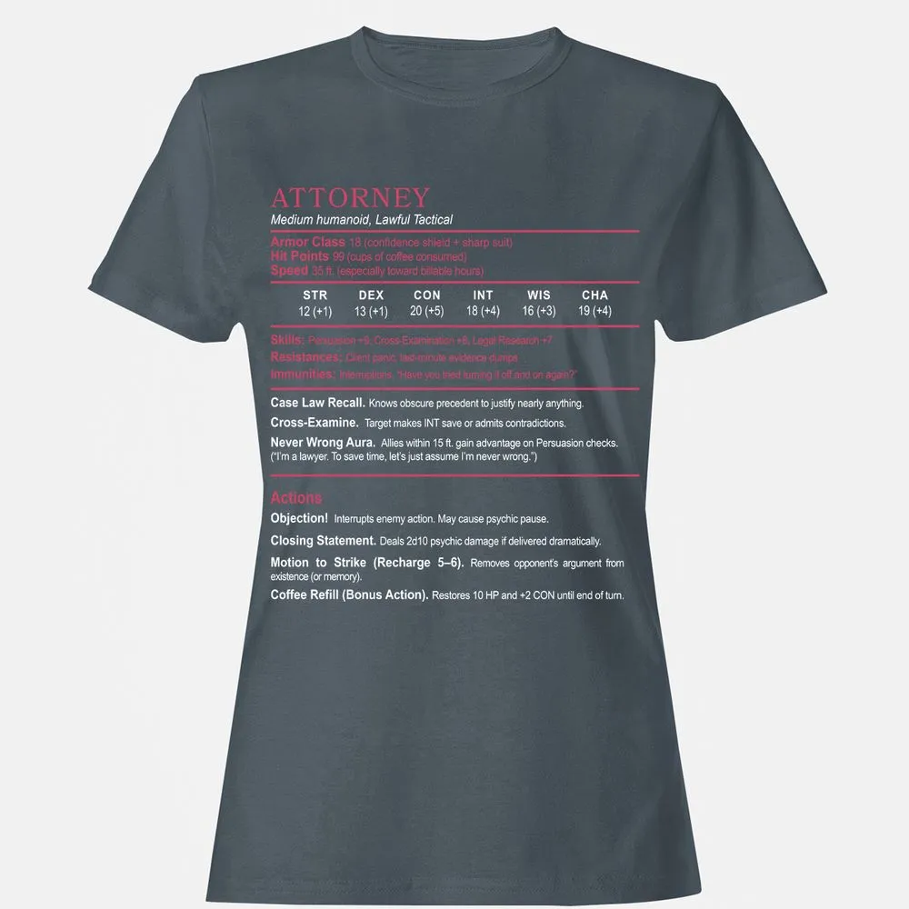 Attorney Women's T-Shirt - Charcoal - 3