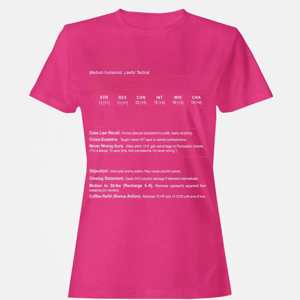 Attorney Women's T-Shirt - Heliconia - 6