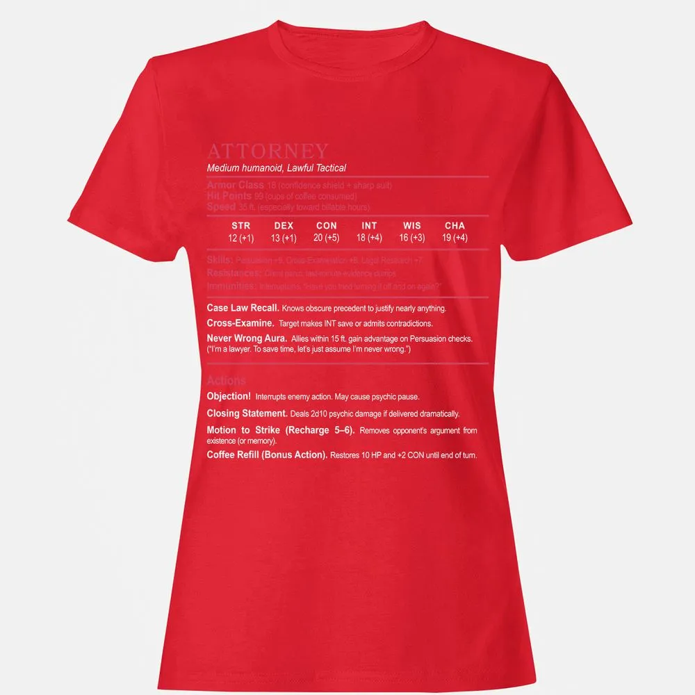 Attorney Women's T-Shirt - Red - 13